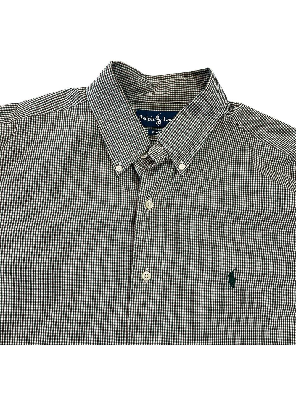Vintage Ralph Lauren Button-Down Shirt Men's Large 16.5 Neck Micro Plaid Cotton
